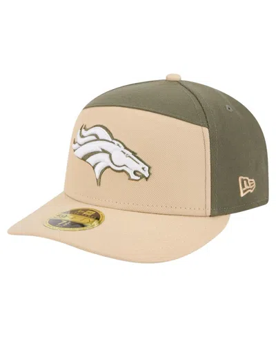 New Era Men's Light Beige/olive Denver Broncos Color Pack Split Panel 59fifty Fitted Hat In Multi