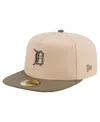 New Era Men's Light Beige/olive Detroit Tigers Two-tone Color Pack A-frame 59fifty Fitted Hat In Multi
