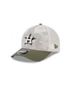New Era Men's Light Beige/olive Houston Astros 2025 Armed Forces Day 9forty M-crown A-frame Adjustable Hat