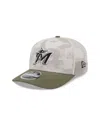 NEW ERA MEN'S LIGHT BEIGE/OLIVE MIAMI MARLINS 2025 ARMED FORCES DAY 9SEVENTY ADJUSTABLE HAT