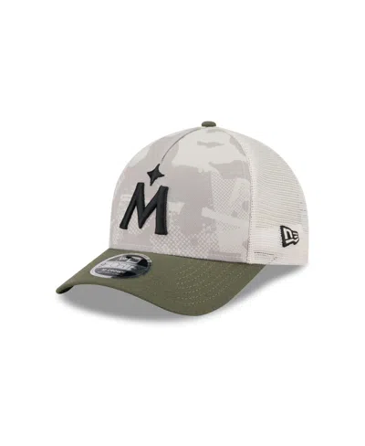 New Era Men's Light Beige/olive Minnesota Twins 2025 Armed Forces Day 9forty M-crown A-frame Adjustable Hat