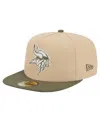 New Era Men's Light Beige/olive Minnesota Vikings Color Pack A-frame 59fifty Fitted Hat In Multi