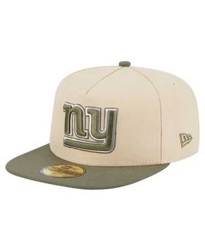 New Era Men's Light Beige/olive New York Giants Color Pack A-frame 59fifty Fitted Hat In Multi