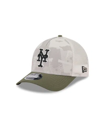 New Era Men's Light Beige/olive New York Mets 2025 Armed Forces Day 9forty M-crown A-frame Adjustable Hat