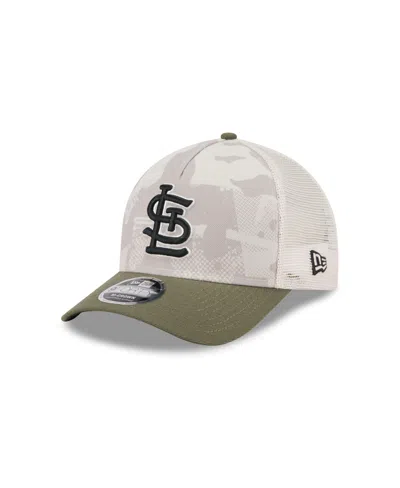 New Era Men's Light Beige/olive St. Louis Cardinals 2025 Armed Forces Day 9forty M-crown A-frame Adjustable  In Multi