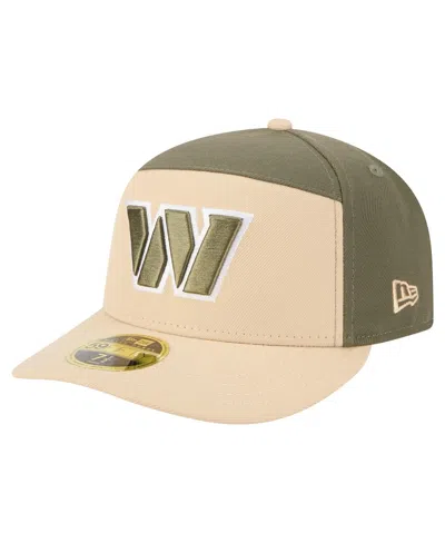 New Era Men's Light Beige/olive Washington Commanders Two-tone Color Pack Split Panel 59fifty Fitted Hat In Neutral