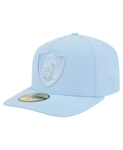 New Era Men's Light Blue Las Vegas Raiders Color Pack A-frame 59fifty Fitted Hat