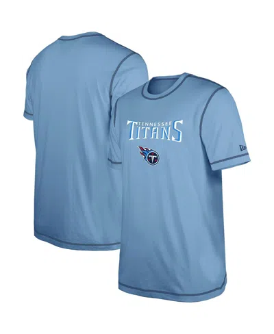 New Era Men's Light Blue Tennessee Titans Third Down Puff Print T-shirt