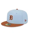 NEW ERA MEN'S LIGHT BLUE/BROWN DETROIT TIGERS SPRING COLOR BASIC TWO-TONE 59FIFTY FITTED HAT