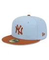 New Era Men's Light Blue/brown New York Yankees Spring Color Basic Two-tone 59fifty Fitted Hat In Light Blue