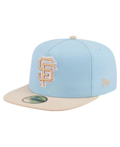 New Era Men's Light Blue/cream San Francisco Giants Two-tone Color Pack A-frame 59fifty Fitted Hat