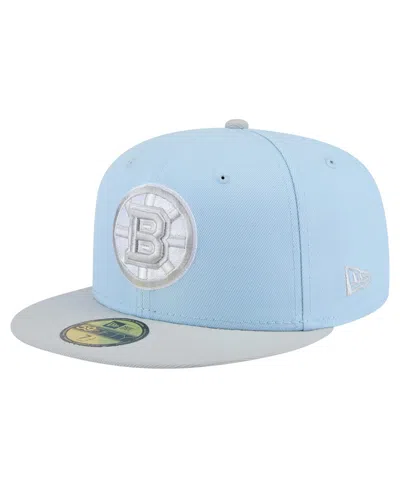 New Era Men's Light Blue/gray Boston Bruins Color Pack Two-tone 59fifty Fitted Hat