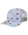 New Era Men's Light Blue/gray Milwaukee Bucks Adventure Aloha Pattern 9seventy Stretch-snap Hat