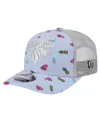 New Era Men's Light Blue/gray New York Knicks Adventure Aloha Pattern 9seventy Stretch-snap Hat