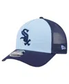New Era Men's Light Blue/navy Chicago White Sox 2-tone Color Pack 9forty M-crown A-frame Adjustable Hat