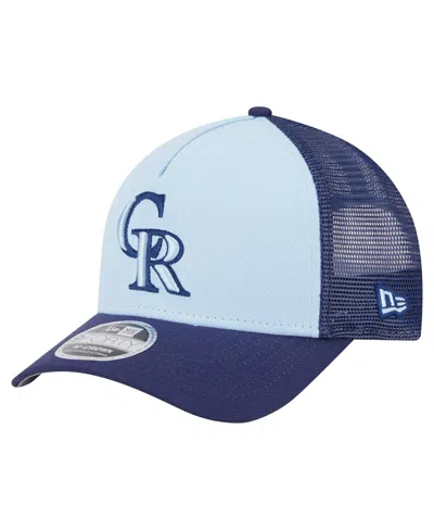 New Era Men's Light Blue/navy Colorado Rockies 2-tone Color Pack 9forty M-crown A-frame Adjustable Hat In Multi