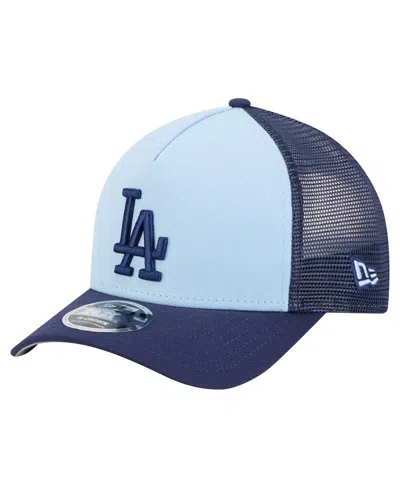 New Era Men's Light Blue/navy Los Angeles Dodgers 2-tone Color Pack 9forty Adjustable Trucker Hat In Multi