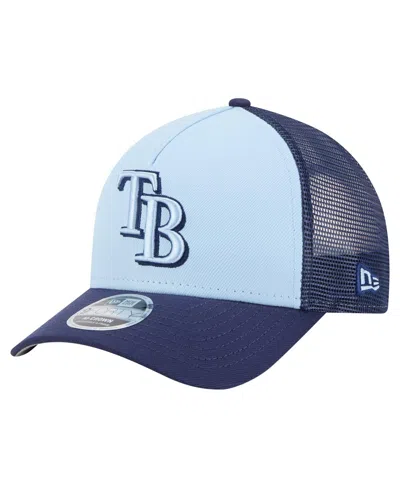 New Era Men's Light Blue/navy Tampa Bay Rays 2-tone Color Pack 9forty M-crown A-frame Adjustable Hat