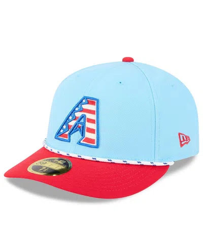 New Era Men's Light Blue/red Arizona Diamondbacks 2025 Fourth Of July Low Profile 59fifty Fitted Hat In Multi