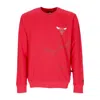 New Era Men's Lightweight Crewneck Sweatshirt Nba Washed Pack Graphic Crewneck Chibul Front Door Red In Red