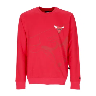New Era Men's Lightweight Crewneck Sweatshirt Nba Washed Pack Graphic Crewneck Chibul Front Door Red