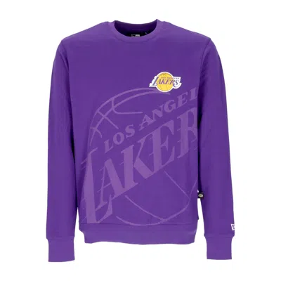 New Era Men's Lightweight Crewneck Sweatshirt Nba Washed Pack Graphic Crewneck Loslak True Purple
