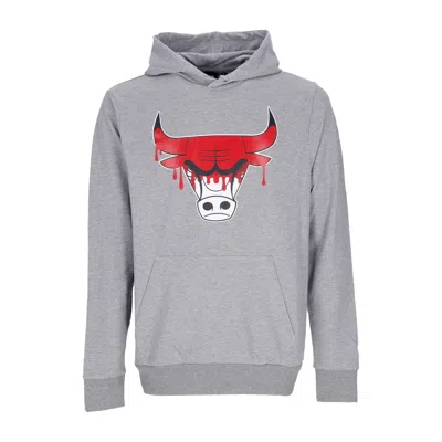 New Era Men's Lightweight Hoodie Nba Drip Logo Hoodie Chibul Heather Grey/front Door Red In Gray