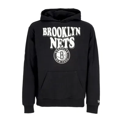 New Era Men's Lightweight Hoodie Nba Script Oversize Hoodie Bronet Black/white
