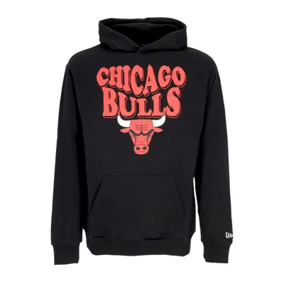 New Era Men's Lightweight Hoodie Nba Script Oversize Hoodie Chibul Black/front Door Red
