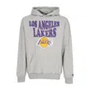 New Era Men's Lightweight Hoodie Nba Script Oversize Hoodie Loslak Heather Grey/true Purple In Multi