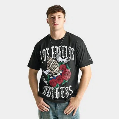 New Era Men's Los Angeles Dodgers Mlb Dove Graphic T-shirt In Black