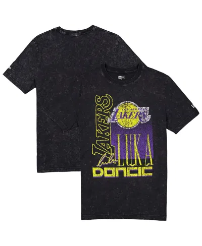 New Era Men's Luka Doncic Black Los Angeles Lakers Full Court Press Mineral Wash Player T-shirt