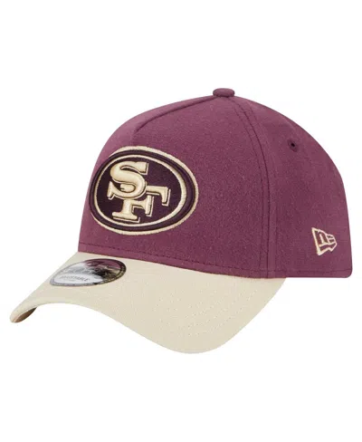 New Era Men's Maroon/tan San Francisco 49ers Moleskin A-frame 9forty Adjustable Hat In Maroon,tan