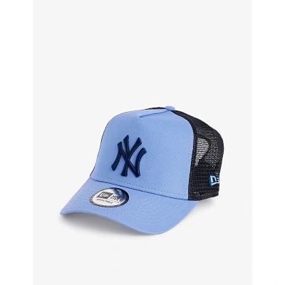 New Era Mens Med Blue New York Yankees League Brand-embroidered Cotton-twill Trucker Cap