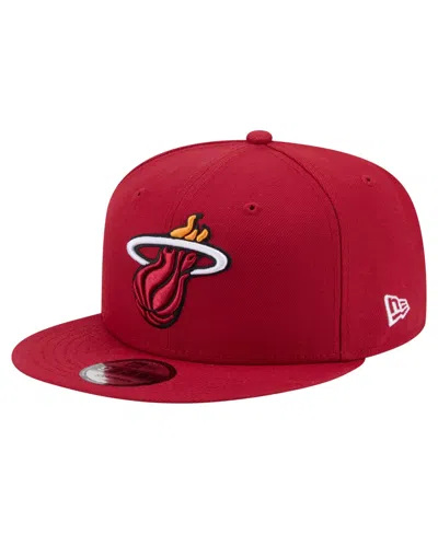 New Era Men's Miami Heat Structured Snapback Baseball Cap In Red
