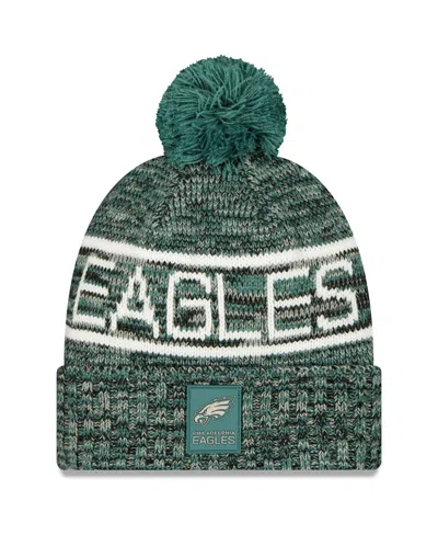 New Era Men's Midnight Green Philadelphia Eagles 2025 Sideline Cold Weather Cuffed Pom With Knit Hat
