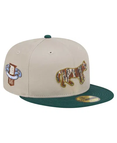 New Era Men's Natural/hunter Green Detroit Tigers Lifestyle Tree Bark Fill 59fifty Fitted Hat In Natural,hunter Green
