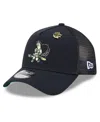 New Era Men's Navy Atlanta Braves 2025 Big League Chew A-frame 9forty Adjustable Trucker Hat