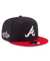 New Era Men's Navy/red Atlanta Braves National Baseball Hall Of Fame Low Profile 59fifty Fitted Hat In Navy,red