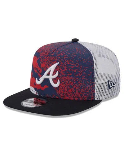 New Era Men's Navy Atlanta Braves Court Sport 9fifty Snapback Hat In Blue