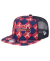 NEW ERA MEN'S NAVY ATLANTA BRAVES SEEING DIAMONDS A-FRAME TRUCKER 9FIFTY SNAPBACK HAT