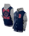New Era Men's Navy Boston Red Sox Throwback Prep Full-snap Hoodie Jacket In Multi
