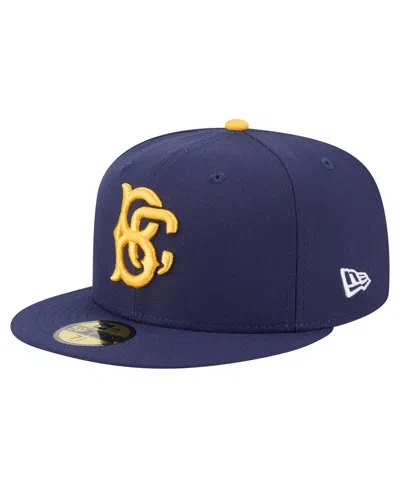 New Era Men's Navy Brooklyn Cyclones Authentic Collection 59fifty Fitted Hat In Blue