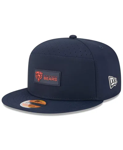 New Era Men's Navy Chicago Bears 2025 Sideline Split Panel 9fifty Snapback Hat In Blue