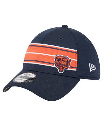 New Era Men's Navy Chicago Bears Stripes 39thirty Flex Hat In Blue