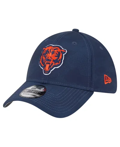 New Era Men's Navy Chicago Bears Tonal Camo 39thirty Stretch Fit Hat In Blue