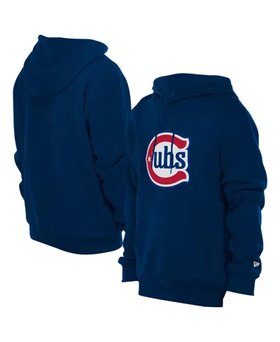 New Era Men's Navy Chicago Cubs Star Alternative Logo Pullover Hoodie In Blue