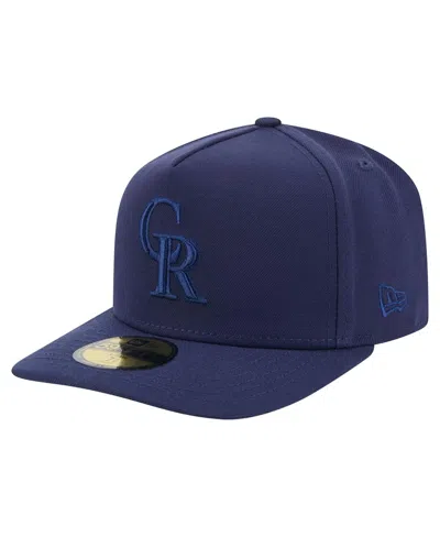 New Era Men's Navy Colorado Rockies Color Pack A-frame 59fifty Fitted Hat In Blue