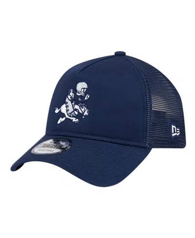 New Era Men's Navy Dallas Cowboys Retro Main A-frame Trucker 9forty Adjustable Hat In Multi