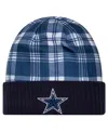 New Era Men's Navy Dallas Cowboys Sideline Statement Cuffed Knit Hat In Navy